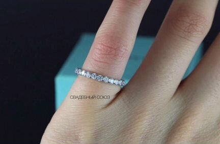 Золотое обручальное кольцо с брил. 1.1 ct Tiffany
