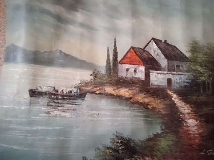 Картина, масло, холст, франц Художник L. Simon