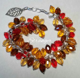 Браслет из чешских хрустальных бусин HandMade