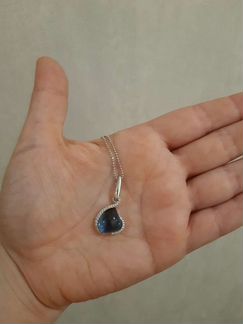 Кулон и серьги. набор топаз и белое золото. обмен