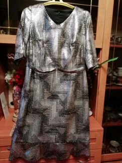 Платье серая с блесками