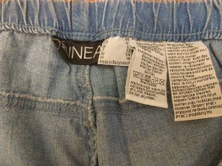 Джинсы на поясе-резинке укороченные, р. 52