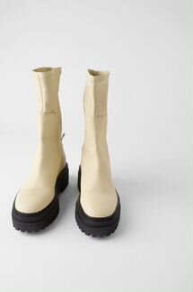 Сапоги zara 39 кожа ankle boots