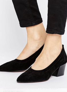 Туфли замшевые лодочки чёрные ASOS 38 р новые