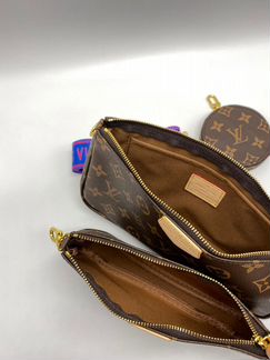 Клатч Louis Vuitton 3 в 1 синий ремень Луи Виттон