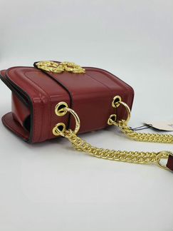 Женская сумка Dolce Gabbana кожа на цепочке бордо