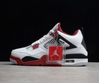 Кроссовки Nike Air Jordan 4 Retro “Fire Red” White