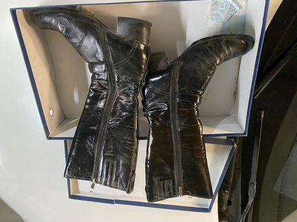 Женские сапоги (натуральная кожа и мех). Размер 37