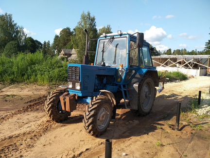 Обработка земли трактором мтз-82