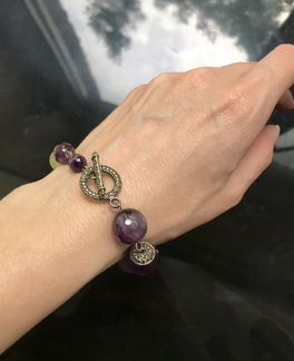 Браслет и серьги аметисты