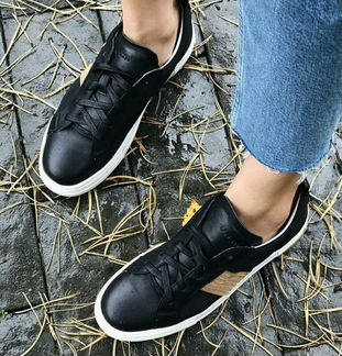 Кожаные кеды на утолщеной подошве 36 и 37