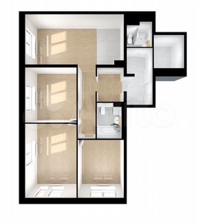 3-к квартира, 92.6 м², 12/22 эт.