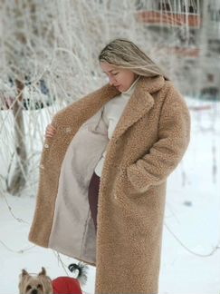 Эко-шуба из натуральная, из овечьей шерсти
