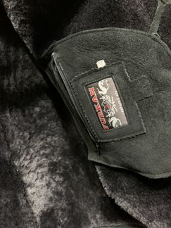 Дубленка мужская чёрная из натуральной овчины