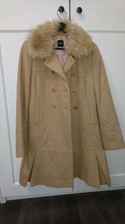 Пальто демисезонное бежевое шерстяное oasis