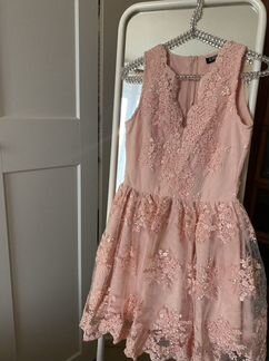 Платье вечернее кружевное розовое