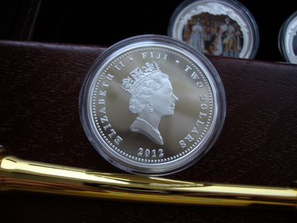 Фиджи 2 доллара 2012 Александр III Набор 3 монеты