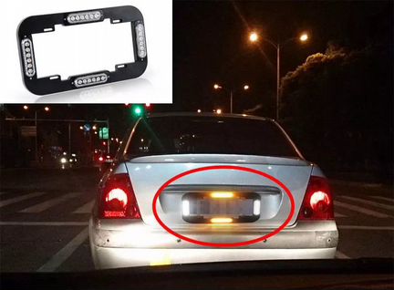 Автомото рамка под номер с подсветкой