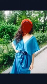 Бирюзовое платье в пол