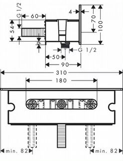 Шланговое подключение Hansgrohe Fixfit Porter 300