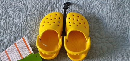 Crocs новые жёлтые, размер 19-20