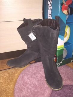 Сапоги демисезонные новые. Натуральная замша