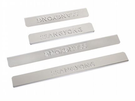 Накладки внутренних порогов ssang yong Actyon (нерж. сталь) (к-т 4 шт.), Dollex NPS-043