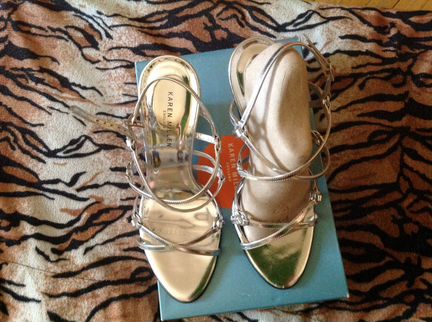 Босоножки серебряного цвета (Karen Millen)