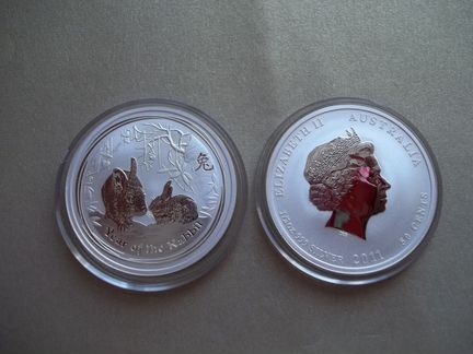 Австралия 2011 лунар2 Кролик серебро 999 в идеале