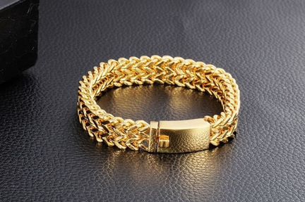 Браслет цепь на руку брутальная стальная мужская