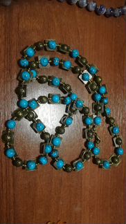 Бусы из бирюзы и бронзы