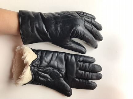 Перчатки женские кожаные на меху
