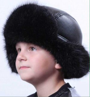 Шапка ушанка для мальчика, новая, кожа, ондатра, 5