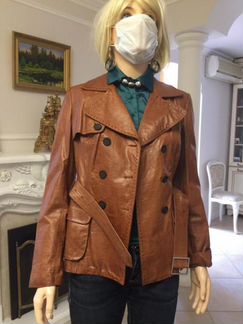 Кожаный жакет куртка Karen Millen Size UK 10